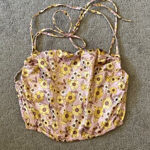 UO Out From Under floral Aura bustier top, Small.